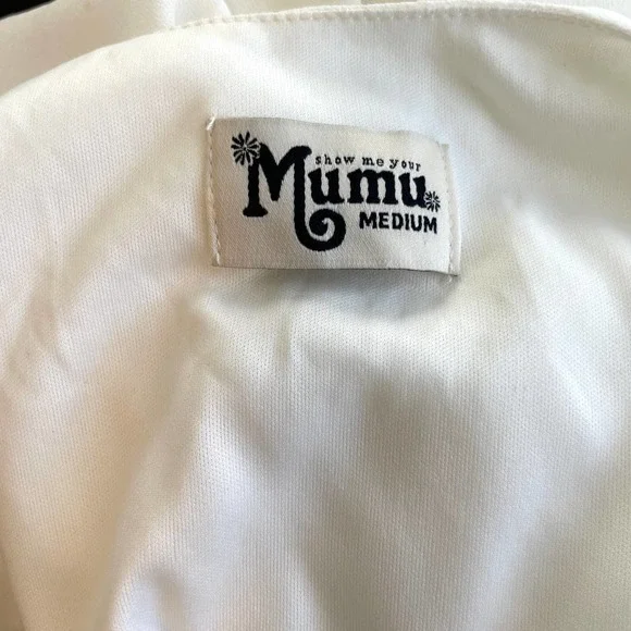 Show Me Your Mumu White Sophia Wrap Dress Size Medium New - Picture 14 of 16